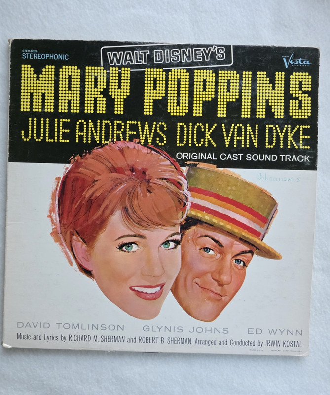 Walt Disney's Mary Poppins Original Cast Vinyl LP Andrews Van Dyke