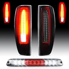 LED Tail Lights Assembly LED Tail Lights 3rd Brake Light 3 Pcs Smoked Lens