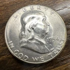 1954-S  BU Franklin Half Dollar Full Bell Lines Actual Coin.