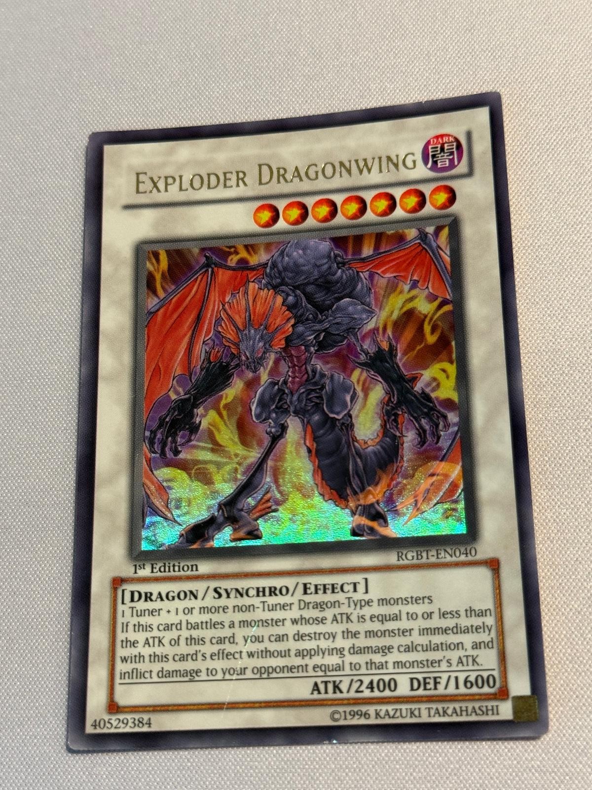 Exploder Dragonwing RGBT-EN040 YuGiOh Raging Battle trading card — raw and PSA graded price guide