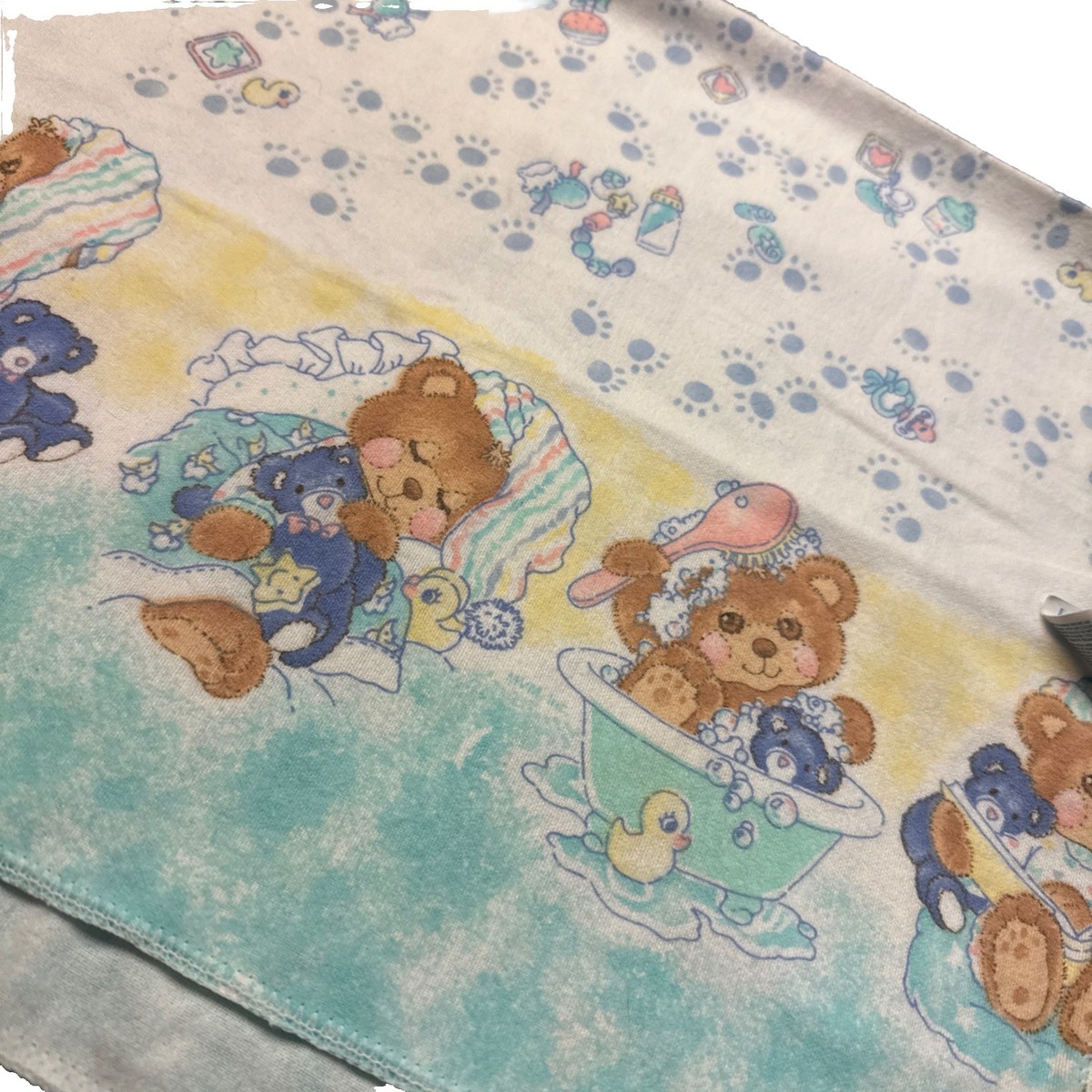 Teddy Beddy Bear ✩︎ カーテン　ビンテージ　生地　シーツ　くま オンライン限定商品】 USAヴィンテージ テディベア クマ柄 ベッド