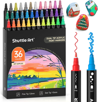 Shuttle Art Acrylstifte FüR Steine Wasserfest, 36 Farben Steine Bemalen Stifte S
