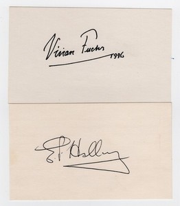 Sir Edmund Hillary & Sir Vivian Fuchs signed card collection - famed explorers