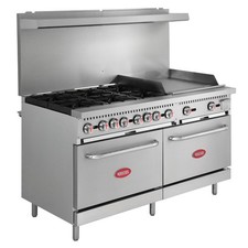 Kratos 29Y-046-NAT 60" Gas Range, 6 Burners, 280,000 BTU Output, 24" Griddle,