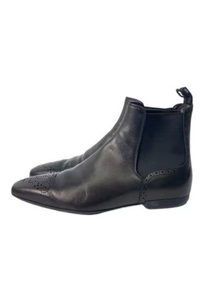 LOUIS VUITTON / Side Gore Boots / US 6.5 / Black / Leather