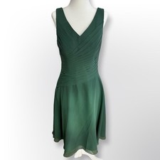 Azazie Dark Green A-Line Dress | Size 6