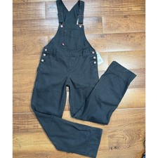 NEW Dickies Overalls Women XS Black Relaxed Fit Straight Leg Canvas FB206RBK NWT