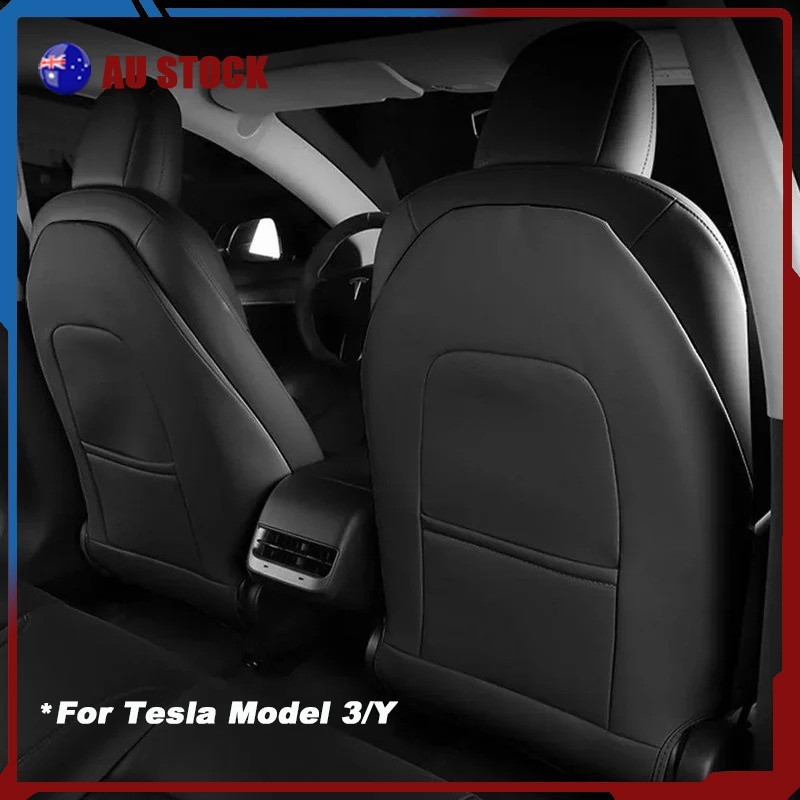 Front Seat Back Protectors Car Back Seat Anti Kick Mats Pair For Tesla Model 3/Y