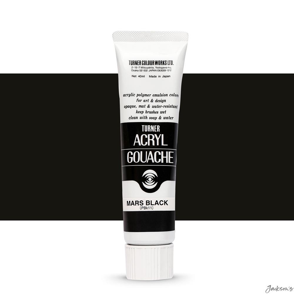 Turner Acryl Gouache Paint Acrylic 40ml Mars Black 108 For Matte Artwork