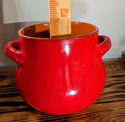 Terracotta De Silva 6" Red Clay Bean Pot Casserole w/ Lid Made In Italy 2.5 qt - Picture 12 of 13