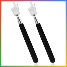 2Pcs Extendable Teacher Pointer Finger Stick Classroom Black Mini Retractable