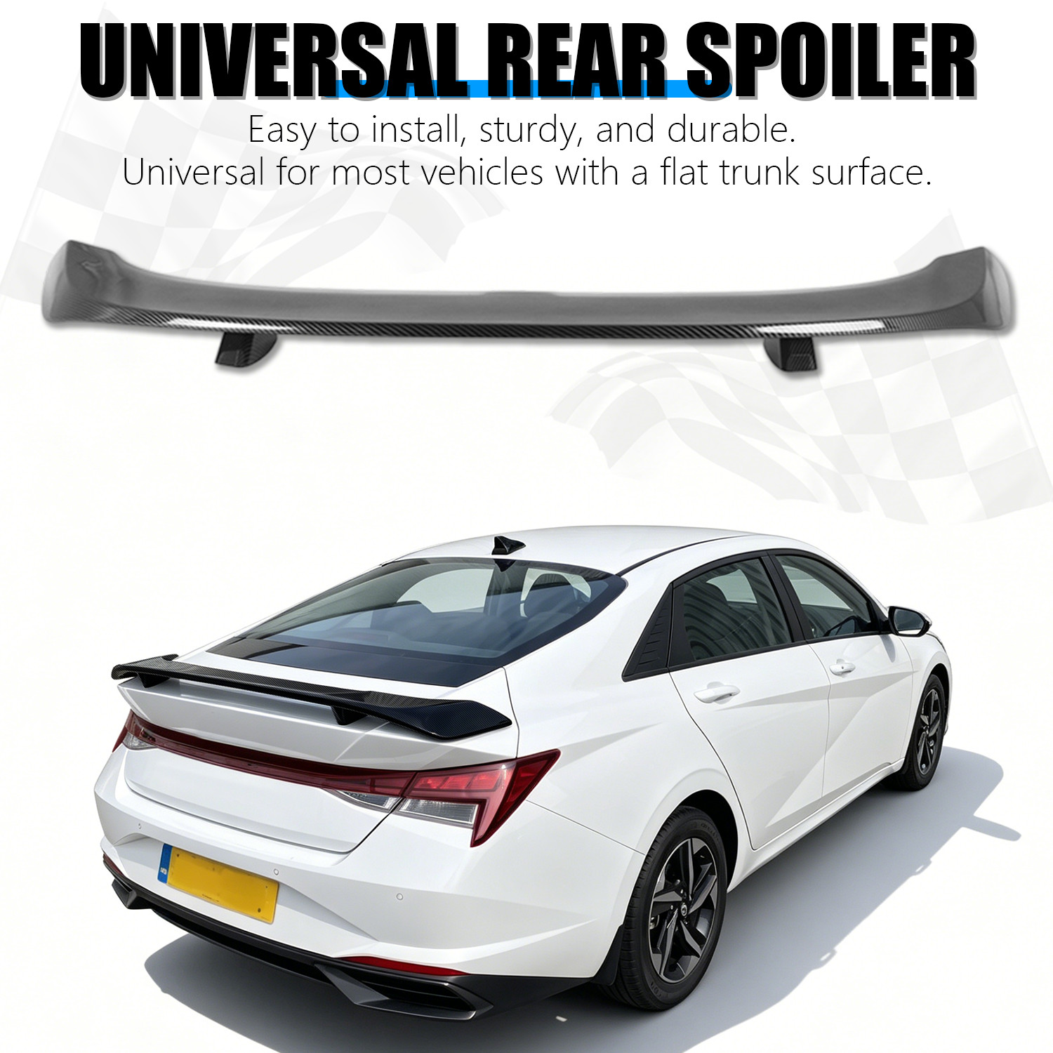 52" JDM-Style Carbon fiber finish Rear Trunk Spoiler Wing For Audi R8 Coupe B