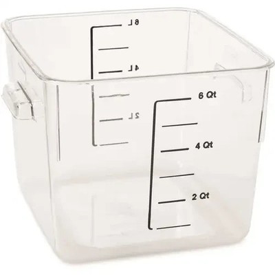 Rubbermaid Commercial FG630600CLR Square 6qt Storage Container, Clear, New S7