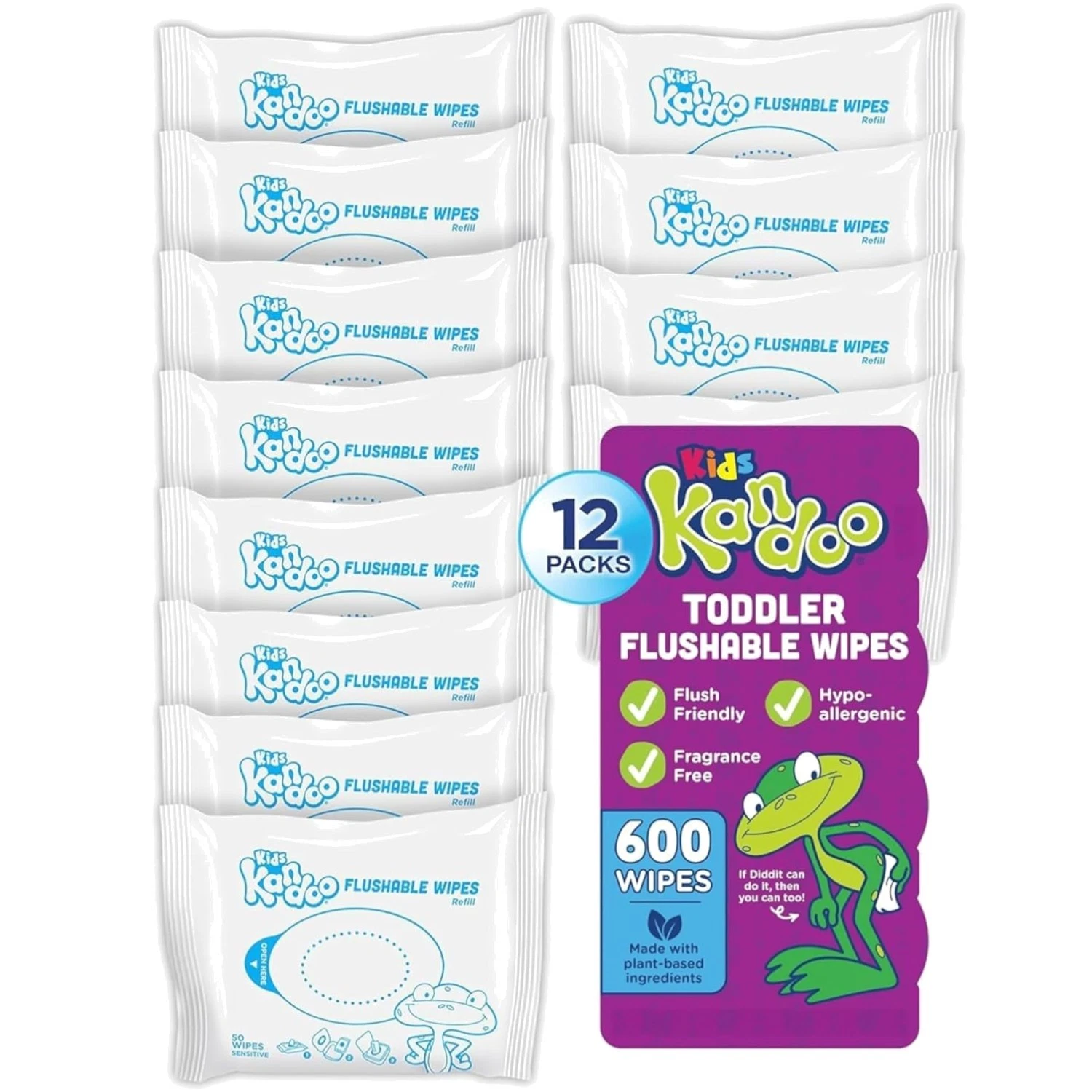 Unscented Flushable Wipes with Vitamin E - Kid & Toddler Safe 50 Count Pack
Opens in a new window or