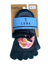 Toesox Multicolor Half-Toe Luna Grip Socks Women's Size 6-8