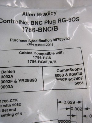 New Original Stock   1786-BNC/B CONTROLNET PLUG 1786BNCB *rr