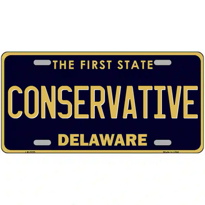 Conservative Delaware 24'' X 12'' Large Metal Sign