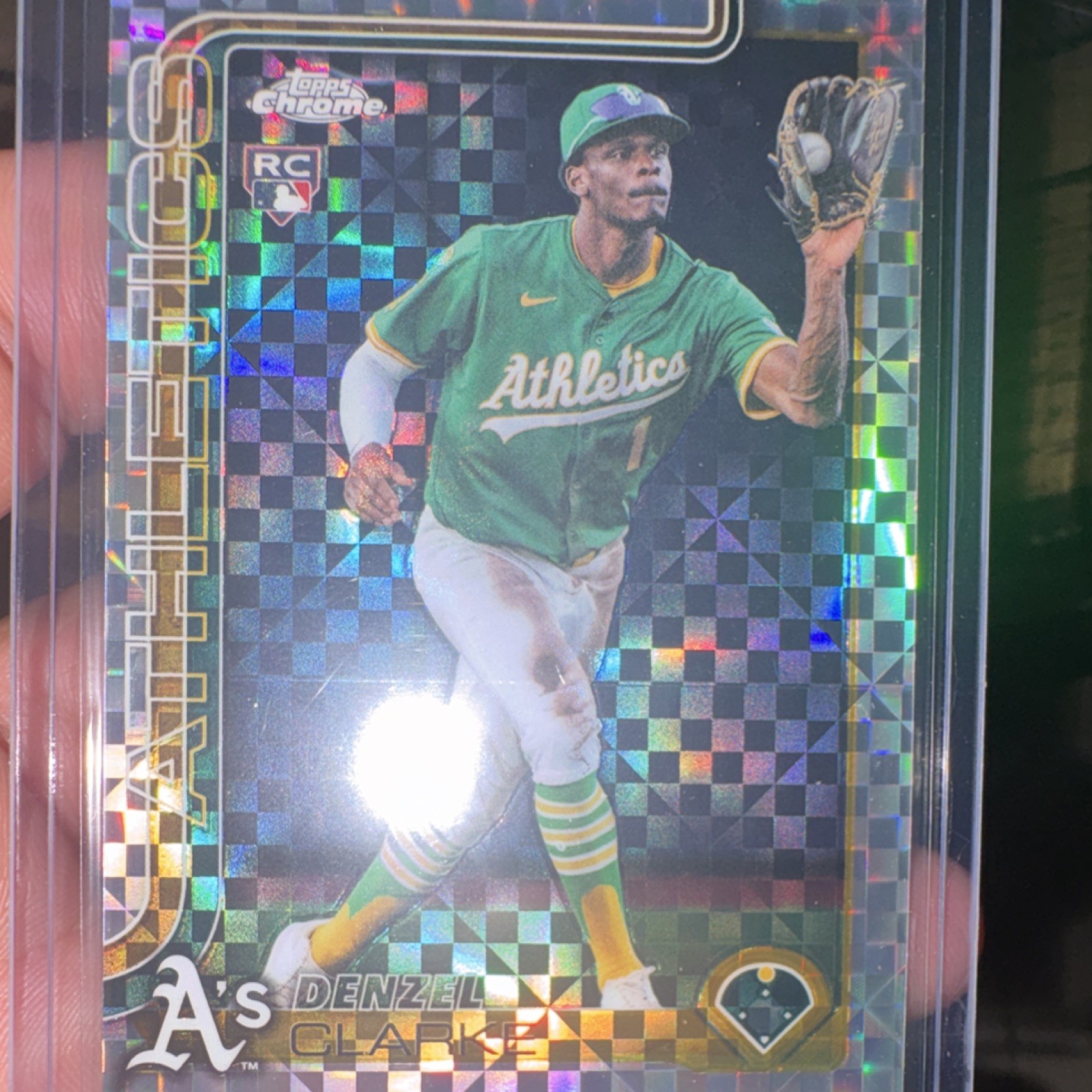 Topps 2025 Chrome Update X-Fractor Denzel Clarke Rookie Oakland Athletics #USC15