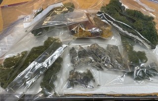 Assorted Lot of HO scale trees (small medium) tree lines rock boulders.