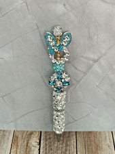 Beaded pen Custom Gifts Basket Fillers Collect Bunny Teal Rhinestones