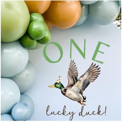 ''Mallard Duck Theme Sticker - First Birthday Decoration''