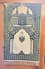 Vintage Histar Tekstil Turkish Prayer Rug, Velvet w/ Fringe 41.5" x 25"