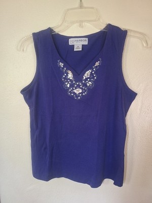 Sag Harbor Sleeveless Embellished Top Purple PM