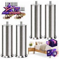 MöBelfüßE Edelstahl 4 StüCk BettfüßE Metall M10 10Cm FüR Sofa MöBel