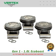 JUEGO DE 3 PISTONES CON ANILLOS PARA MOTOR FORD 1.0 12V ECOBOOST - STD - NUEVO