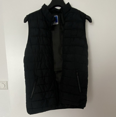 JACK & JONES Herren Steppweste Schwarz Gr. S Stehkragen Taschen Reißverschluss