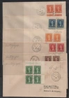 Canada  #231-238 FDC  Blocks of 4   'KG VI MUFTI ISSUE'  4/1/1937  &  5/10/1937