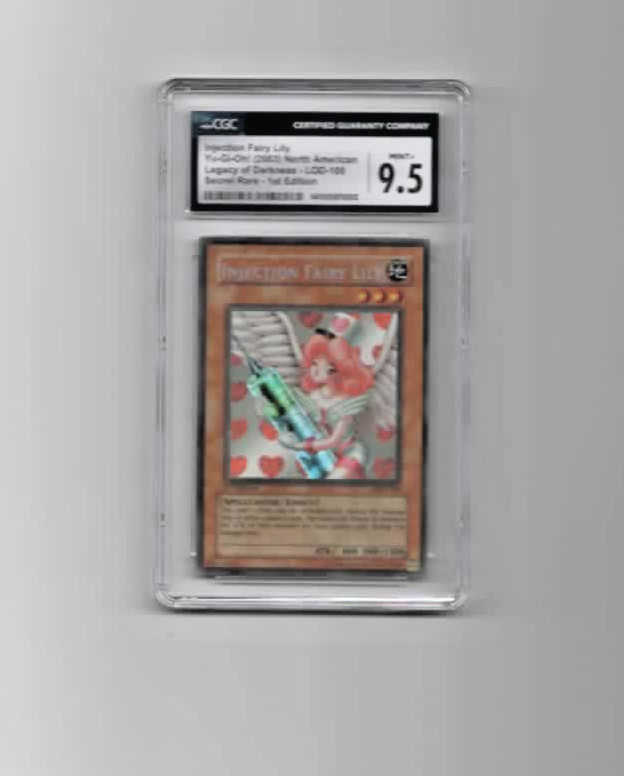 2003 Yu-Gi-Oh! Secret Rare 1st Ed Injection Fairy Lily LOD-100 CGC 9.5 Mint+ view 5