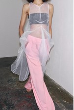 ZARA WOMAN SS25 SALE! WHITE ZW COLLECTION ORGANZA VOLUME DRESS 3383/408/250