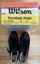 VINTAGE Wilson A6040 Riteweight Baseball Shoes w/Box Size 1950s MLB Read