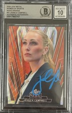 Jessica Campbell Signed 2024 Leaf Women Of Sport /10 Wave Orange BAS Auto 10