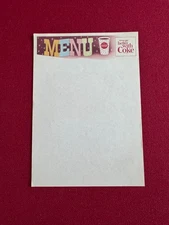 1960's, Coca-Cola, "Un-Used" Snowflake Cup Logo Menu Sheet (Scarce / Vintage)