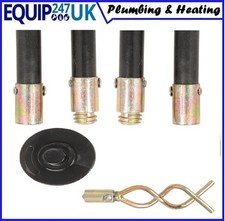 EXTENSION DRAIN ROD  SET + DOUBLE WORM SCREW PLUNGER  - 4 x  DRAIN RODS X 920mm