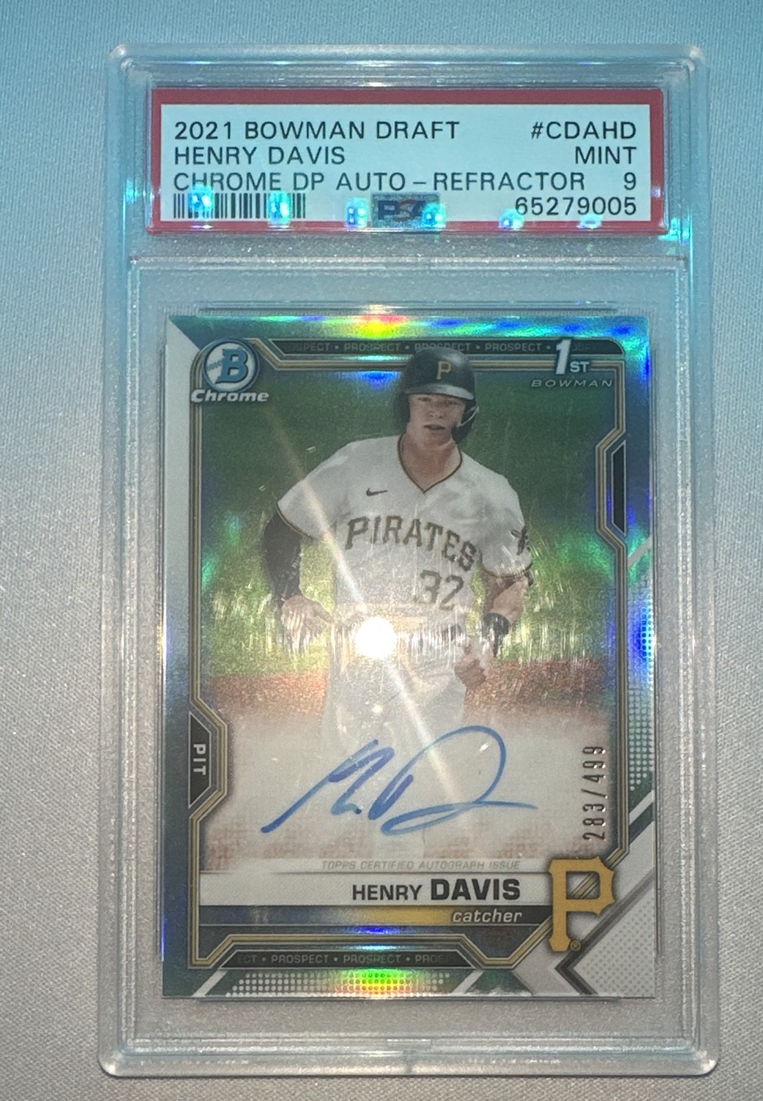 2021 Bowman Draft - Chrome Draft Pick Autographs Henry Davis Refractor 283/499 