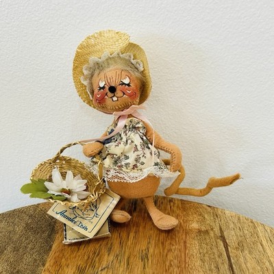 Annalee Dolls 7'' Garden Club Mouse 1996 With Basket And Flower 2234