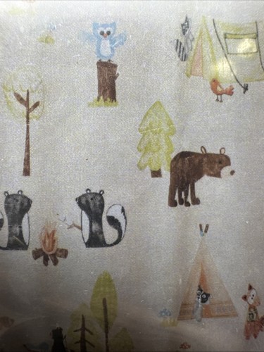 Camping Critters Woodland Forest Animals Fishing Cute Bear Shower Curtain 70x72 - Picture 3 of 9