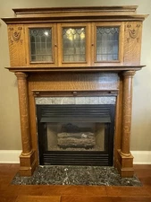 Tiger Oak Mantel Circa 1890's
