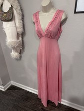 Vintage Vanity Fair Long Blush Pink Dress Nightgown Small