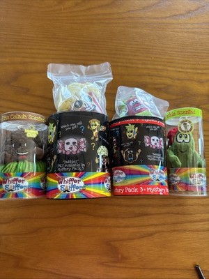 4 Whiffer Sniffers Popcorn Pickle Coconut Red Pepper Scented Plush Backpack Clip