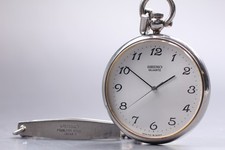  N MINT  VIntage SEIKO Pocket Watch 7431-0020 Silver Dial Open Face From JAPAN