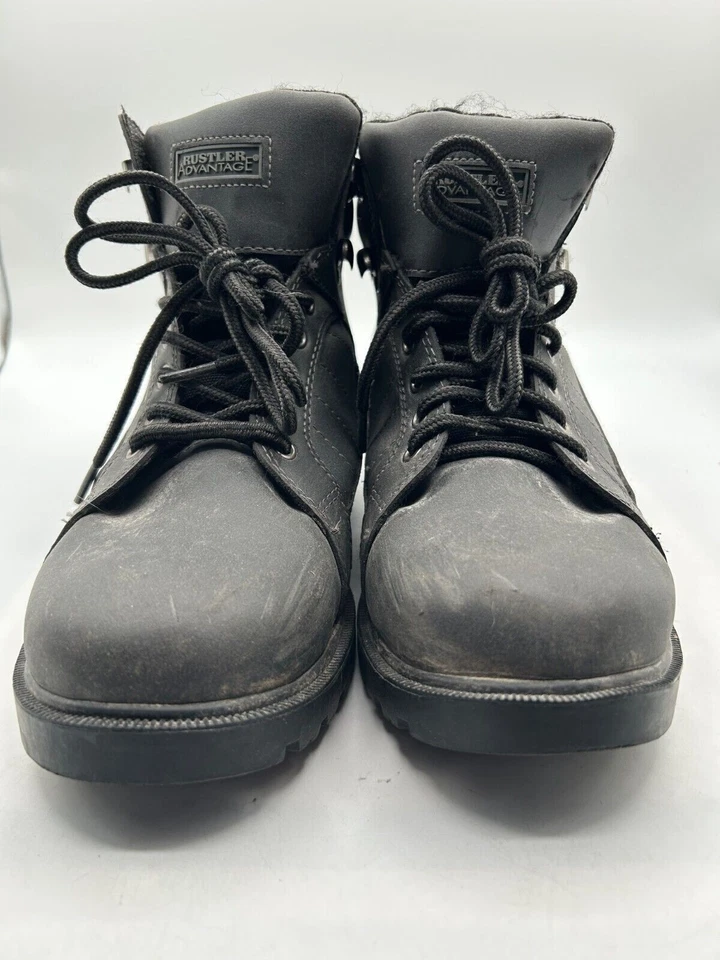 Botín Rustler Advantage By Wrangler para hombre talla 9,5 cuero negro exterior Foto 3 de 4