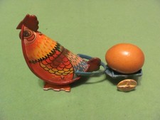 Vintage Chicken/Hen with Egg in Cart Wind-Up Toy - No.205A