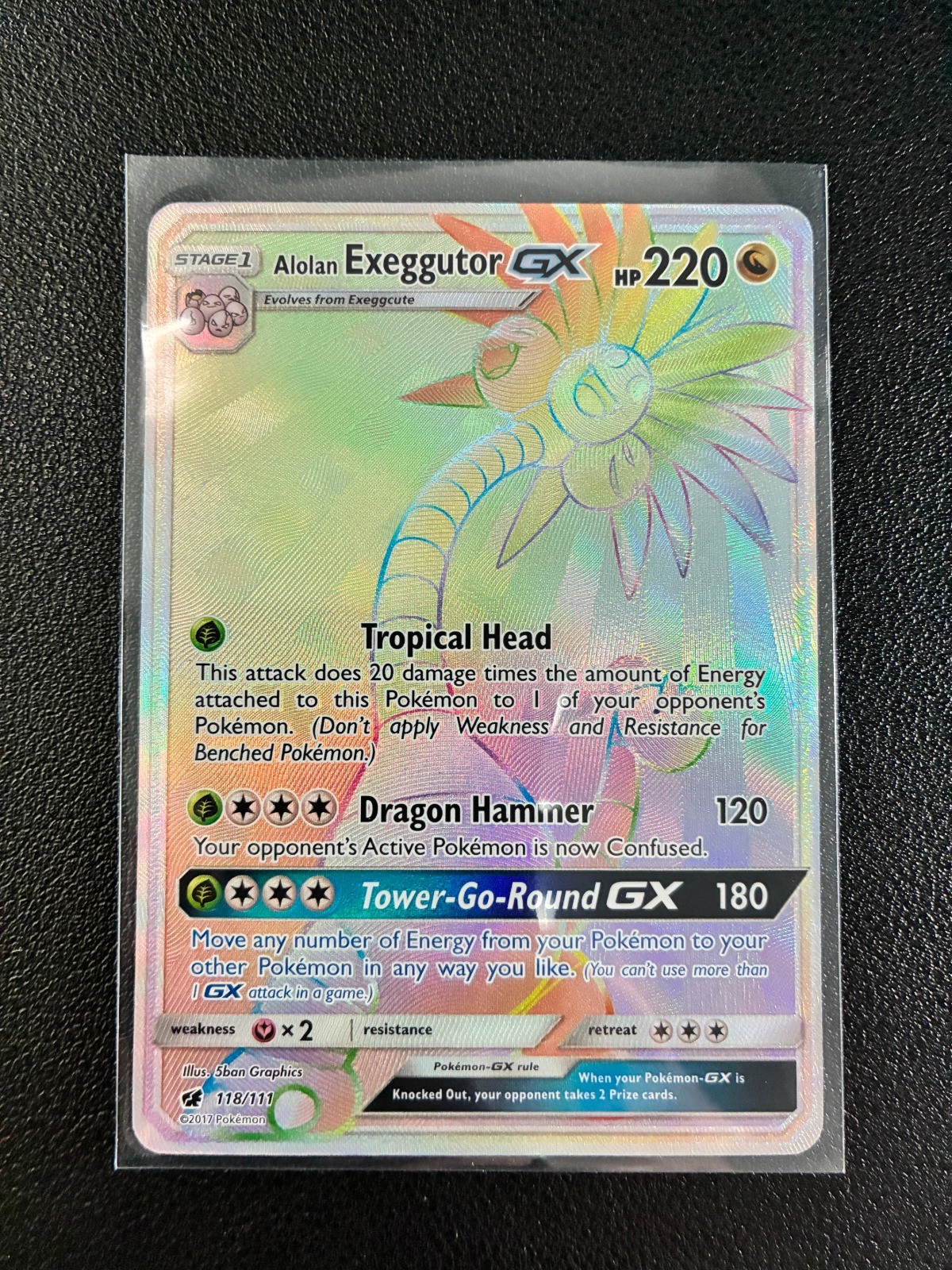 Alolan Exeggutor GX (Secret) 118/111 Secret Rare - SM - Crimson Invasion NM - Sh