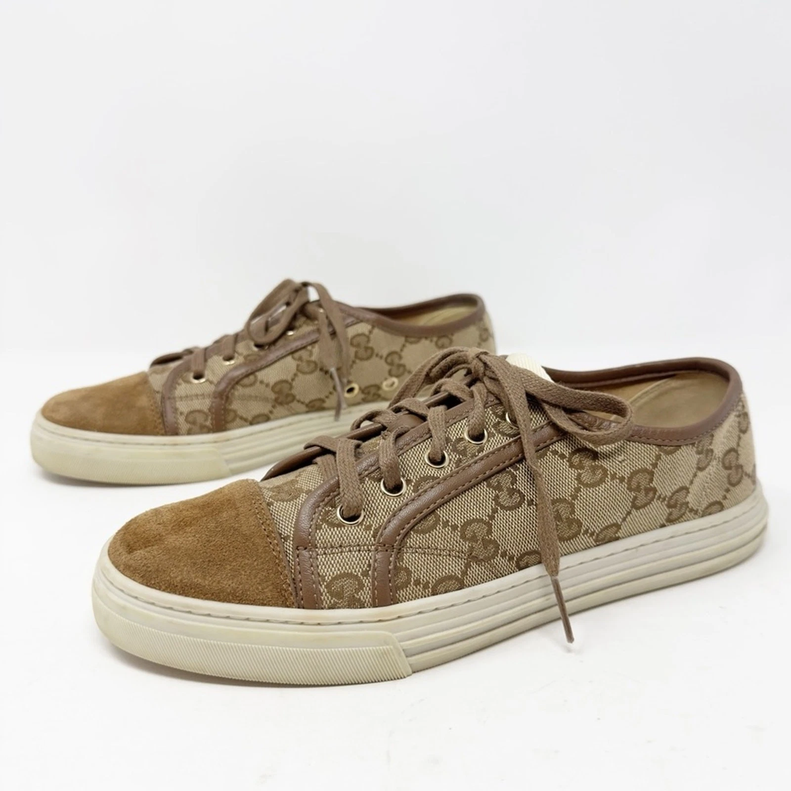 Baskets basses Gucci GG toile daim marron EU 38