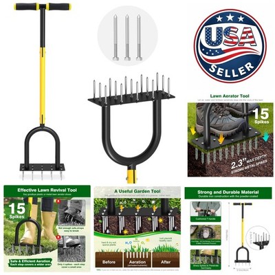 Compact Spike Lawn Aerator - Enhance Soil Aeration for Beautiful Gardens