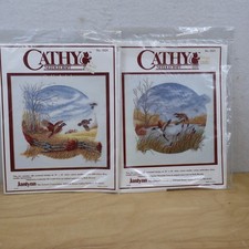 Vintage Cathy Needlecraft Ducks In Flight 0523 0534 16x16 Janlynn